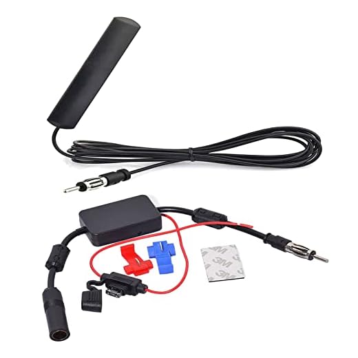 Bingfu Car Antenna Car Stereo FM AM Radio Antenna Signal Booster Amplifier Amp,12V Power Supply DIN Plug Connector Adapter for Vehicle Truck SUV Car Audio Radio Stereo Media Head Unit Receiver