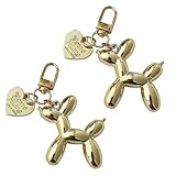2 Unidades Llavero De Mujer Con Lindo Diseño De Perro Globo, Llavero De Perro Globo, Llavero Para Niña, Llavero De Mascota, Para Mochila, Accesorios Charm Estéticos, Llavero De Coche De Perro Globo