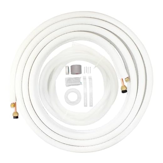 Kit Instalacion Aire Acondicionado Bitubo Tubo de Cobre Aislado Acodado 5 Metros Compresor Unidad Exterior Tuberias Aire Split con Desague y Accesorios de Instalacion (1/4" - 1/2" 5MTS)