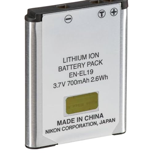 Image of Rechargeable Camera Battery Compatible with Nikon EN-EL19 | 3.7V 700mAh 2.6Wh Li-Ion Replacement Battery for Nikon Digital Cameras | Reliable Power Backup