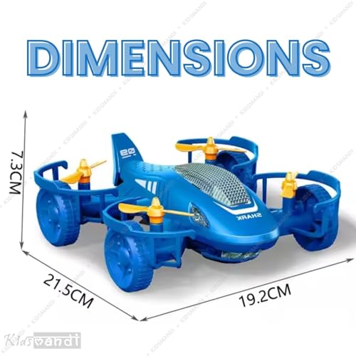 Image of Kids Mandi 2-in-1 Shark Plane Toy Car | Battery Operated | 360 Rotation with Light and Music