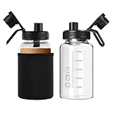 BNCWCQZ Glass Shaker Bottle, 2 Pack 22oz BPA-Free Odorless Shaker Bottle with 304 Stainless Steel Ball and Removable Cleaning Brush for Fitness Protein Mixes