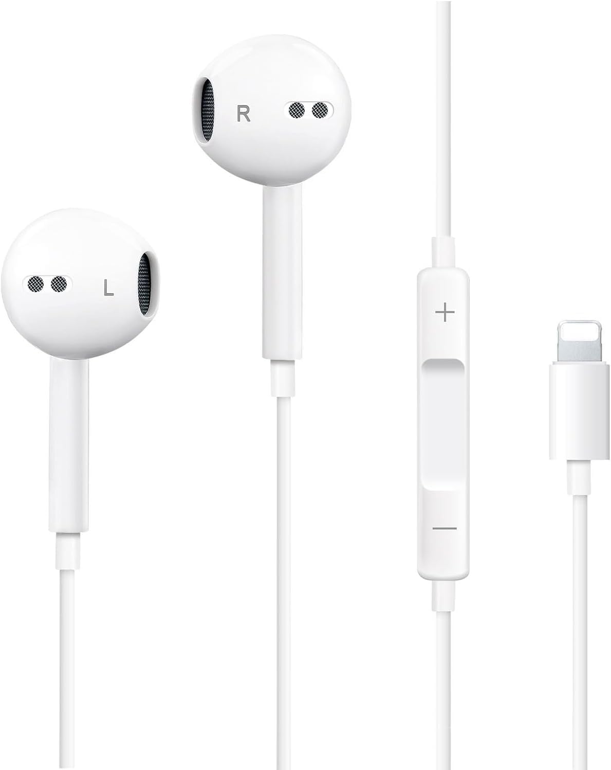 Wired Original Earphone with Microphone - Stereo in-Ear in Ear Headphones Compatible with iPhones7/8/X/XS/XR/11/12/13/14 Pro - Noise-Isolating, Stereo Sound, White-image-12