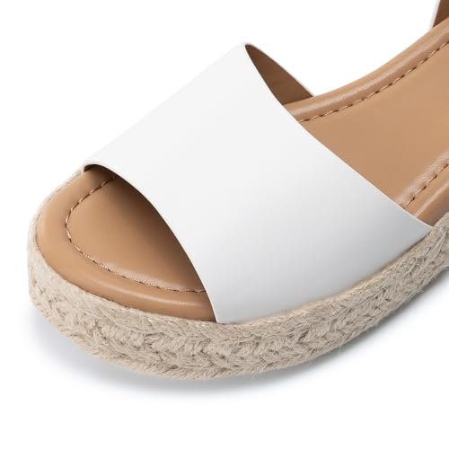 Image of Athlefit Women's Espadrille Platform Wedge Sandals | Adjustable Ankle Strap Buckle,Comfortable Open Toe Flatform,Summer Casual Daily Wear for All-Day