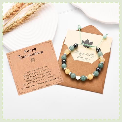 Image of 18th Birthday Gifts for Girls, 18 Year Old Girl Birthday Gifts, Sweet Heart Charm Birthday Bracelet Gifts for Teen Girls Daughter Granddaughter Niece Friend with Happy 18th Birthday Message Card