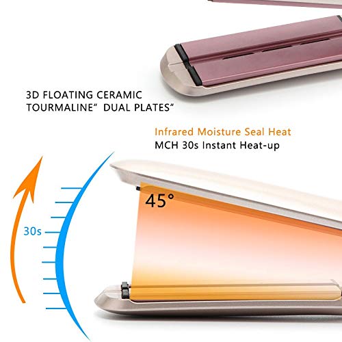 Plancha para cabello 2 en 1 con control de temperatura LED, placas de cerámica y voltaje universal 110-240V miniatura 5