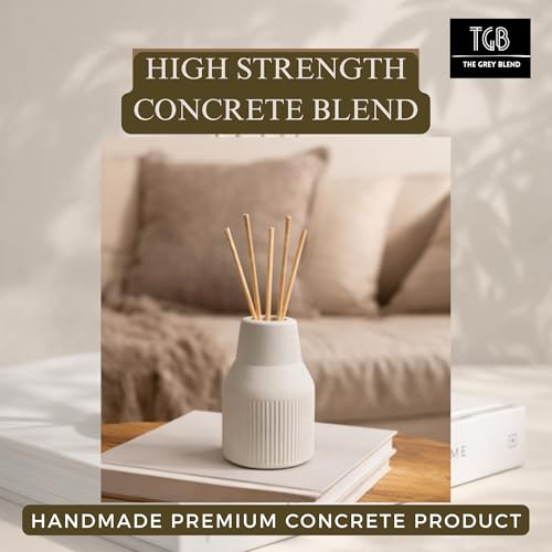 Image of Concrete Reed Diffuser Pot with 5 Reed Sticks, Empty Refillable Bottle