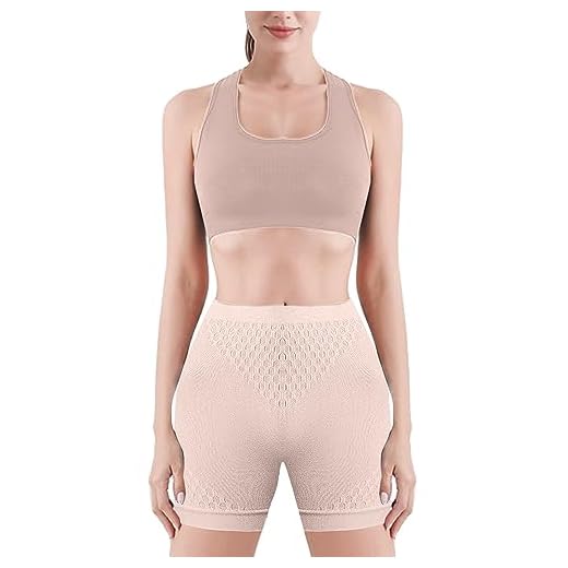 Bodysuit Open Back Backless Bodysuit Shaper Shorts Women High Waist Leggings Waist Pants Butt Body Shaping Pants High Waisted for Women (Beige, L)