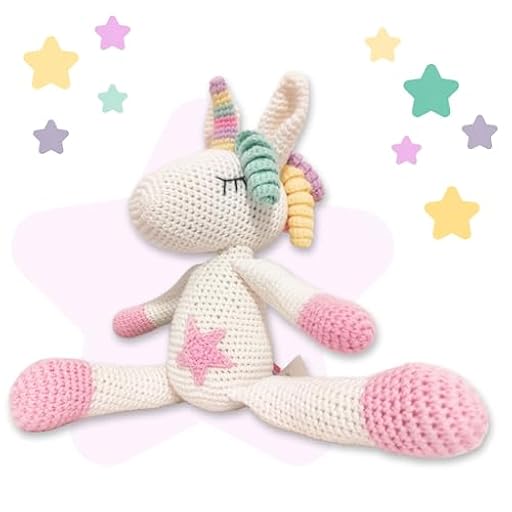Kenuak® Muñeco Peluche Unicornio de Crochet Hecho a Mano, Animales de Juguete Amigurumi, Regalos Originales de Ganchillo para Bebés | Ya disponible en tu tienda friki favorita! En mundofriki.es!