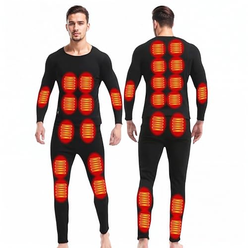 Ensemble de sous-vêtements Thermiques Chauffants pour Hommes d'hiver sous-vêtements Chauffants...