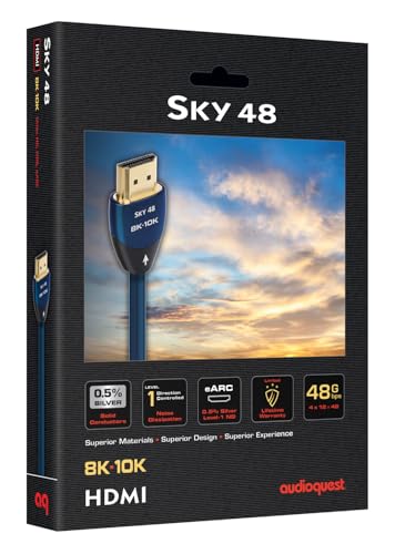 Image of AudioQuest Sky 48 2.1 HDMI Cable - 8K /10K Ultra HD, Gaming, High-Speed, 48Gbps, HDR, eARC - 3m