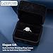 LOIPURI Halo Moissanite Promise Rings for Her, 2CT Round Cut D Color VVS1, 925 Sterling Silver Engagement Wedding Anniversary Valentines Promise Gift with Certificate, Size 7