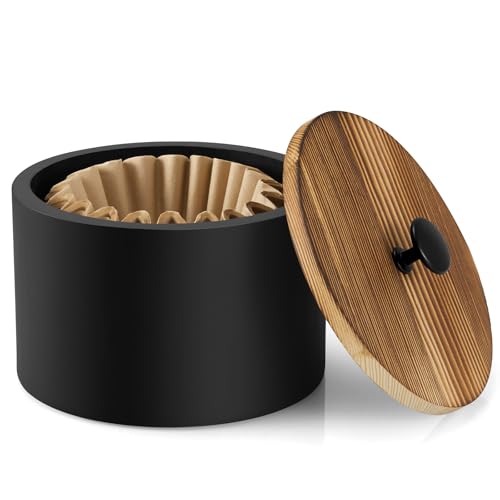 Solid Wood Coffee Filter Storage Container