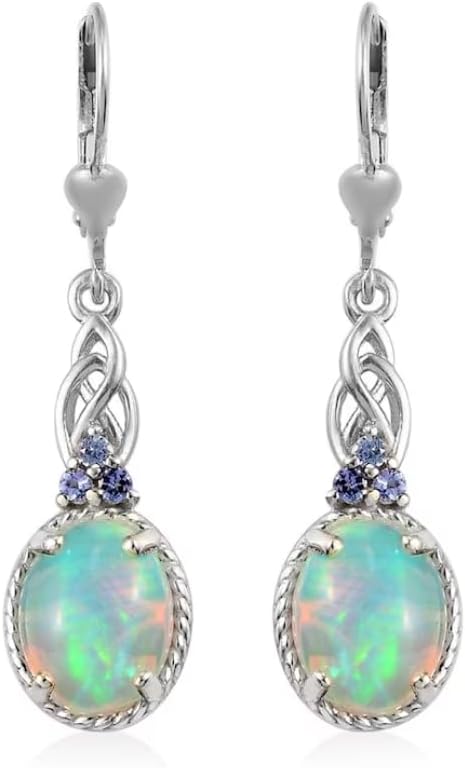 Genuine Ethiopian Welo Opal Dangle Earrings for Women- Dangle Earrings- Opal Gemstone- Silver Earrings- Minimalist Earring- Opal Earrings