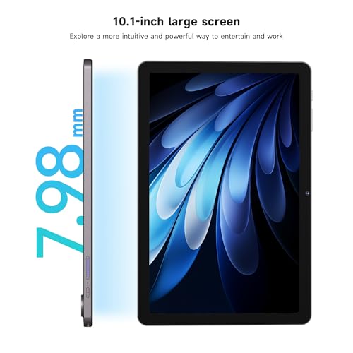 Image of AOC 10 Inch Tablet Android 16, 120Hz IPS High Brightness HD Display, 8-Core Processor, Widevine L1 HD Streaming, 4GB RAM 128GB Storage (1TB Expand), 6000mAh Battery, WiFi, Face ID, Metal Body, Gray
