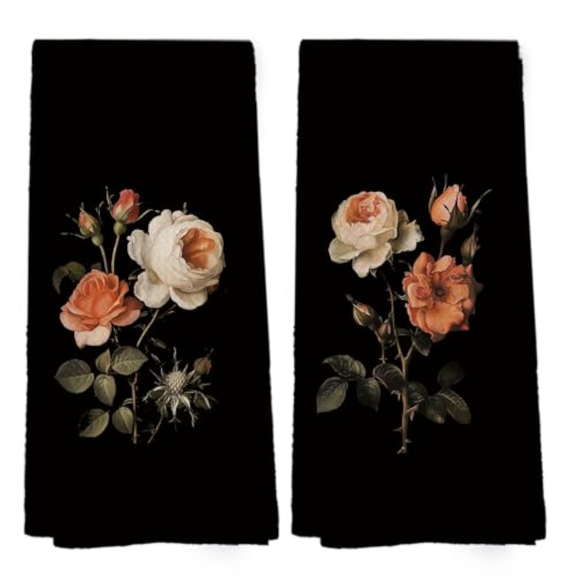 Spring Retro Floral Kitchen Towels Set of 2