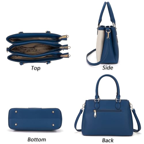 Image of Qiyuer Purses and Wallet Set for Women Satchel Handbag Tote Bag | 3 Zippered Compartments,Pebble PU leather,Multi-slot design,Everyday commuting