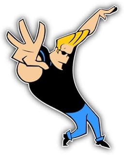 Johnny Bravo Hippie Cartoon - Sticker Graphic - Auto, Wall, Laptop, Cell, Truck Sticker for Windows, Cars, Trucks