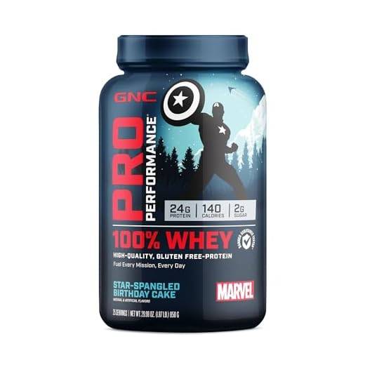 GNC Pro Performance 100% Whey - Marvel: Star-Spangled Birthday Cake (25 Servings)