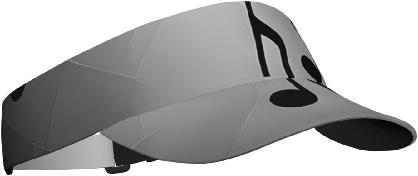 (Music Notes Print) Adult Sun Visor Hat Adjustable Open Top Sports Cap Breathable for Men Women Beach Vacation Essentials