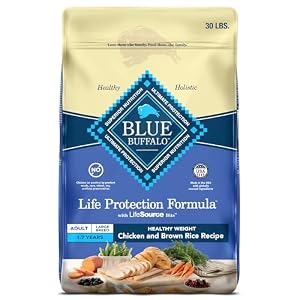 Blue Buffalo Life Protection Formula Healthy Weight Large Breed Adult Dry Dog Food for Weight Control, Made with Natural Ingredients, Chicken & Brown Rice Recipe, 30-lb Bag Blue Buffalo Life Protection Formula Healthy Weight Large Breed Adult Dry Dog Food for Weight Control Made with Natural Ingredients Chicken Brown Rice Recipe 30 lb Bag