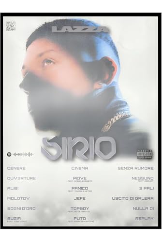 🔥 SOGGETTO MUSICALE: Artwork dell'album 'Sirio' con elementi decorativi calligrafici su sfondo scuro