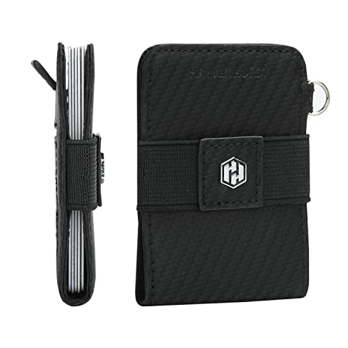 Hayvenhurst AirTag Wallet Holder - Minimalist Slim Front Pocket Wallet - Air Tag Genuine Leather Cash Credit Card Sleeve Wallet GPS Tracker (Black)2