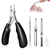 【Diseño Ergonómico】Las manijas de la recortadora de clavos con resorte flexible son fáciles de agarrar y aplicar presión durante el corte; El diseño de goma del clipper y las manijas antideslizantes de las hacen que el kit de herramientas sea más fácil.