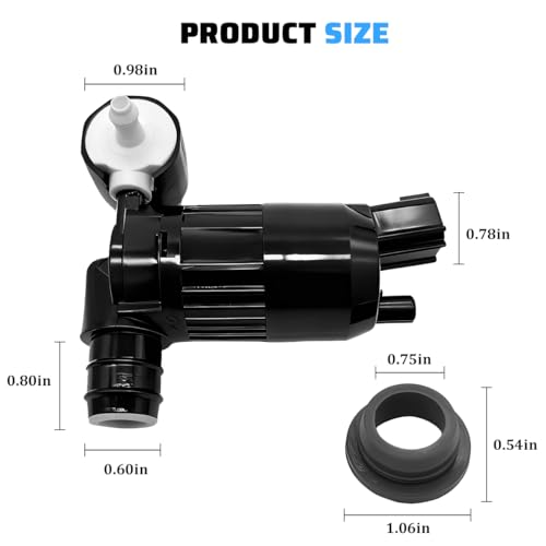 Osilly Car Windshield Washer Pump, OEM# 28920-3JA0A 289103JA0B PUM812071 Vehicle Windshield Washer Fluid Pump, Automotive Replacement Accessories, Fit for Pathfinder JX35 QX60