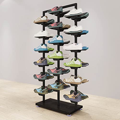 Espositore per scarpe da basket in metallo a doppia facciataVersatiRetail scaffale per scarpe da basket ideale per negozi armadi Halays e ingressi Massimizza visibilità e nizzazione