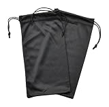 2 Pack Soft Microfiber Eyeglass Case, Cleaning And Storage Pouch With Drawstring, Small, Black