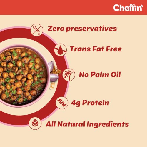 Image of Cheffin' Amritsari Chole, 300g | Chef Curated Gourmet Cooking Kit | Ready in 5 Min | 100% Natural, No Preservatives | Serves 2-3 (Pack of 2)