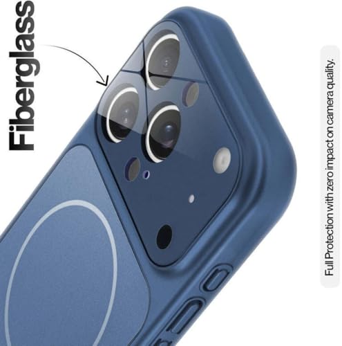 Image of for iPhone 14 Pro |Convert to 17 pro /17 Pro Max Style Premium Back Glass Magsafe Wireless Charge Converter Cover Magnetic Case for iPhone 14 Pro |Convert to 17 pro /17 Pro Max (Blue)