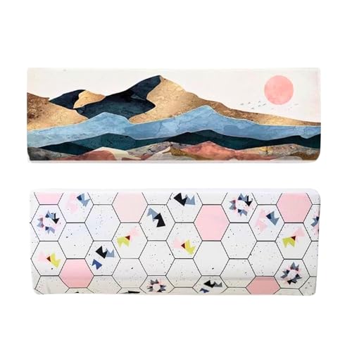 Image of Printed Split Ac Cover Combo Indoor Unit For 1.5 Ton Capacity AC, Inner Unit Ac Cover, All Weather Cover /Attractive Digital Prints /Dustproof /Water Resistant (Mountain & Hexagon)