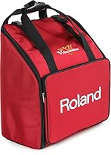 Outer pocket for cables, manuals, and other small materials Internal cushioning for extra protection Reinforced carrying handles Embroidered Roland logo
