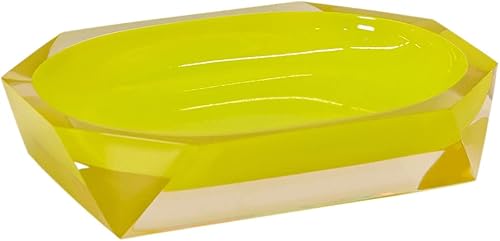 Miniatura 7 de Jabonera facetada, resina duradera, suave, fácil de limpiar, para decoración elegante de baño, naranja, 4 x 5, se vende individualmente