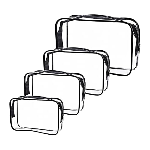Clear Travel Toiletries Bag 4PCS Aeroplane Bags Clear Clear Makeup Bags Waterproof 4 in 1 Clear Wash Bag Travel for Women Girl Travel Home Storage Cover
