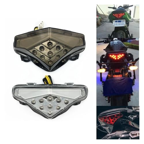 Feu arrière moto transparent avec signalisation LED intégrée ER6N ER6F