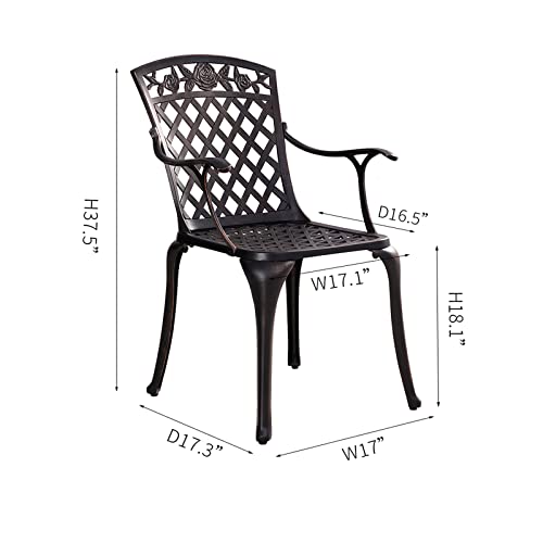 Withniture CAD-003 Outdoor Patio Bistro Chairs Cast Aluminum Patio Furniture, Metal Patio Chairs Set Of 2 thumb #2