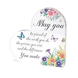 Inspirational Gifts for Women Teacher Gifts Valentine Day Acrylic Ornament Teacher Appreciation Gift for Coworkers Female Nurse Friend Employee Boss Lady for Easter Basket Birthday Graduation Xmas