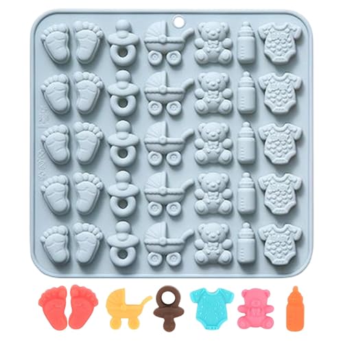 Moldes de ositos de goma para baby shower, baby shower, moldes de chocolate con temática de baby shower, pequeños moldes de silicona para hacer fondant para decoración de cupcakes