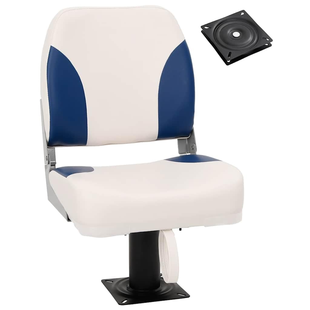 vidaXL Asiento para Barco con Pedestal Giratorio 360°, Silla de capitán de Barco con Pedestal, Pedestal Giratorio de Asiento de Barco, Asiento de Barco con Montaje Giratorio