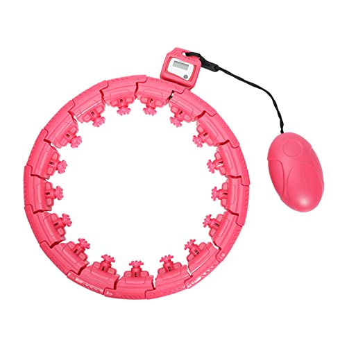 Preisvergleich Produktbild JJPRFO Smart Hoola Reifen,Gewichteter Hoola Reifen FüR Erwachsene / Jugendliche,Abnehmbarer Und GrößEnverstellbarer Kreis Schütteln,Hoola Fitness Hoop,19 / 21 / 24 / 28 Knoten,Rosa