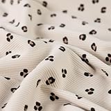 Rippjersey bedruckt Leopard - Jersey Stoff Meterware Rippen - Baumwolljersey Tierdruck - gerippter Stretchstoff, Rippenstrick, Rippstoff *ab 50cm