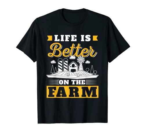 La vida es mejor en la granja Farmer Apparel Farming Cotización Camiseta