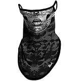 Obacle Bandana Face Mask with Ear Loops Neck Gaiter Face Mask Scarf Face Cover for Men Women (Skull