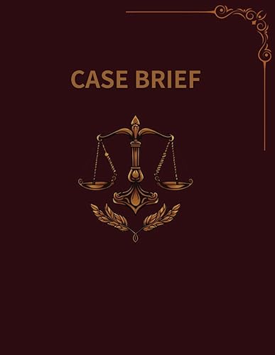 Case Brief Notebook for Law School Student, Justice Graphic Red Cover Edition, Compact Case Brief Organizer, Efficient Case Brief Organizer, 8.5 x 11 Inches, 205 pages, Total 100 Cases