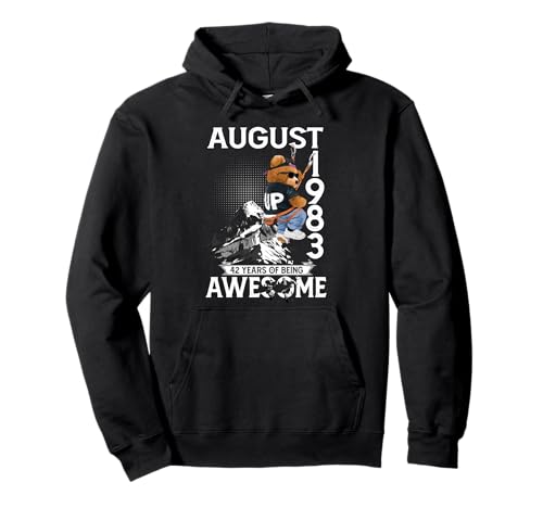 42nd Birthday Bear Legends August 1983 42 Years Old For Men Sudadera con Capucha