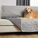 Gorilla Grip 100%防水犬用ブランケット 52x82 ペットに優しいひざ掛け 中型犬に不可欠 破れにくく滑りにくい 漏れ防止 洗濯可能 カウチクッション プロテクター カバー 屋内家具用 ライトグレー