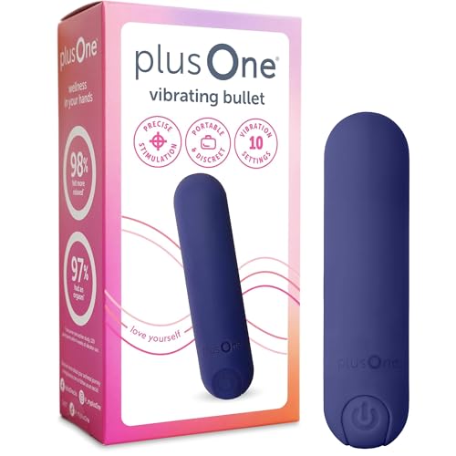 plusOne Bullet Vibrator for Women, Mini Vibrator Made of Body-Safe Silicone, Fully Waterproof, USB Rechargeable, Sex Toy Personal Massager with 10 Vibration Settings, Purple